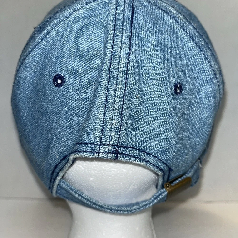 Vintage Luna Pier The Great American Teddy Bear Denim Adjustable Cap‎ Hat